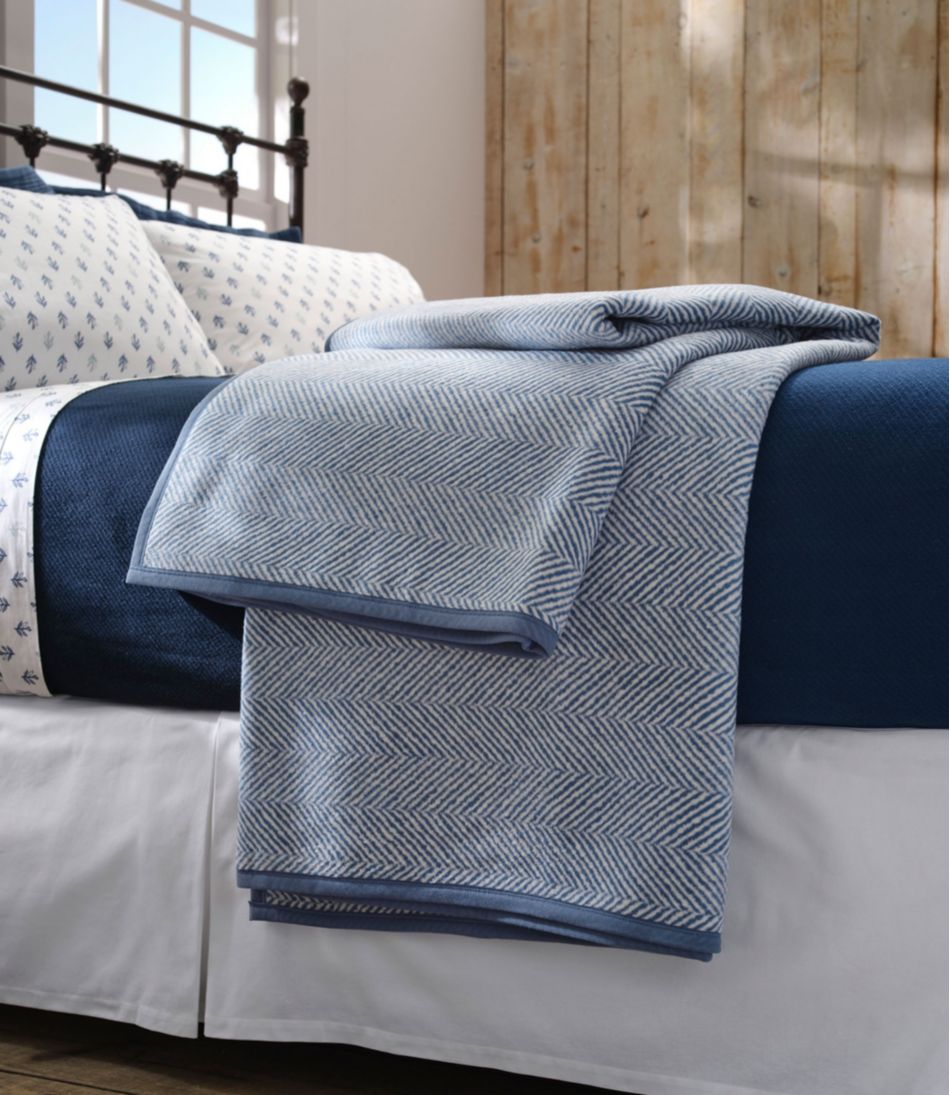 L.L.Bean ChappyWrap Cozy Throw Blanket, Herringbone HOME GOODS