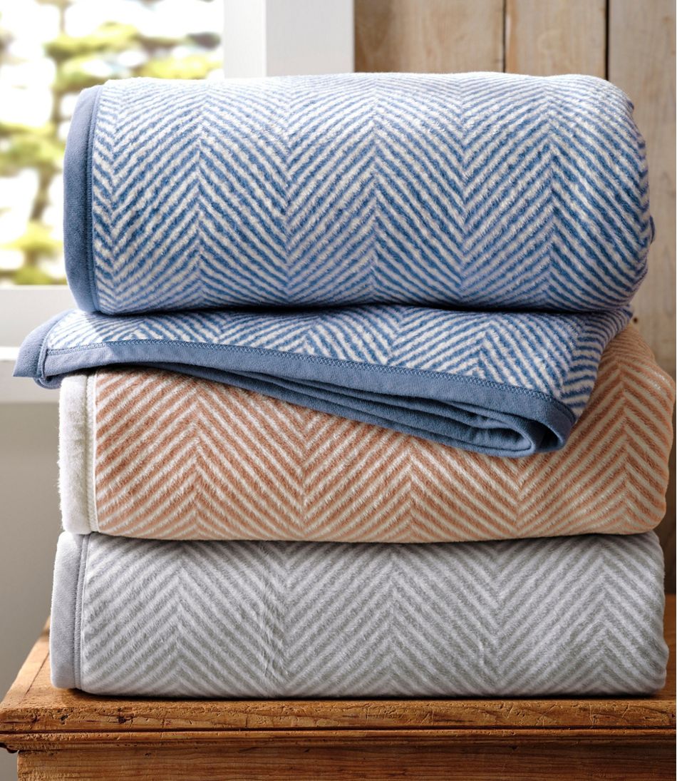 L.L.Bean ChappyWrap Cozy Throw Blanket, Herringbone HOME GOODS