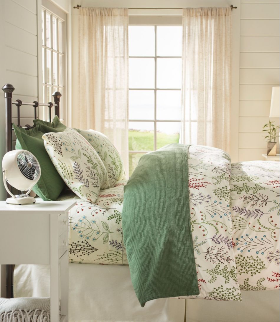 L.L.Bean Botanical Floral Percale Comforter Cover Collection HOME GOODS