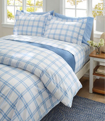 L.L.Bean 280-Thread-Count Pima Cotton Percale Comforter Cover Collection, Windowpane HOME GOODS