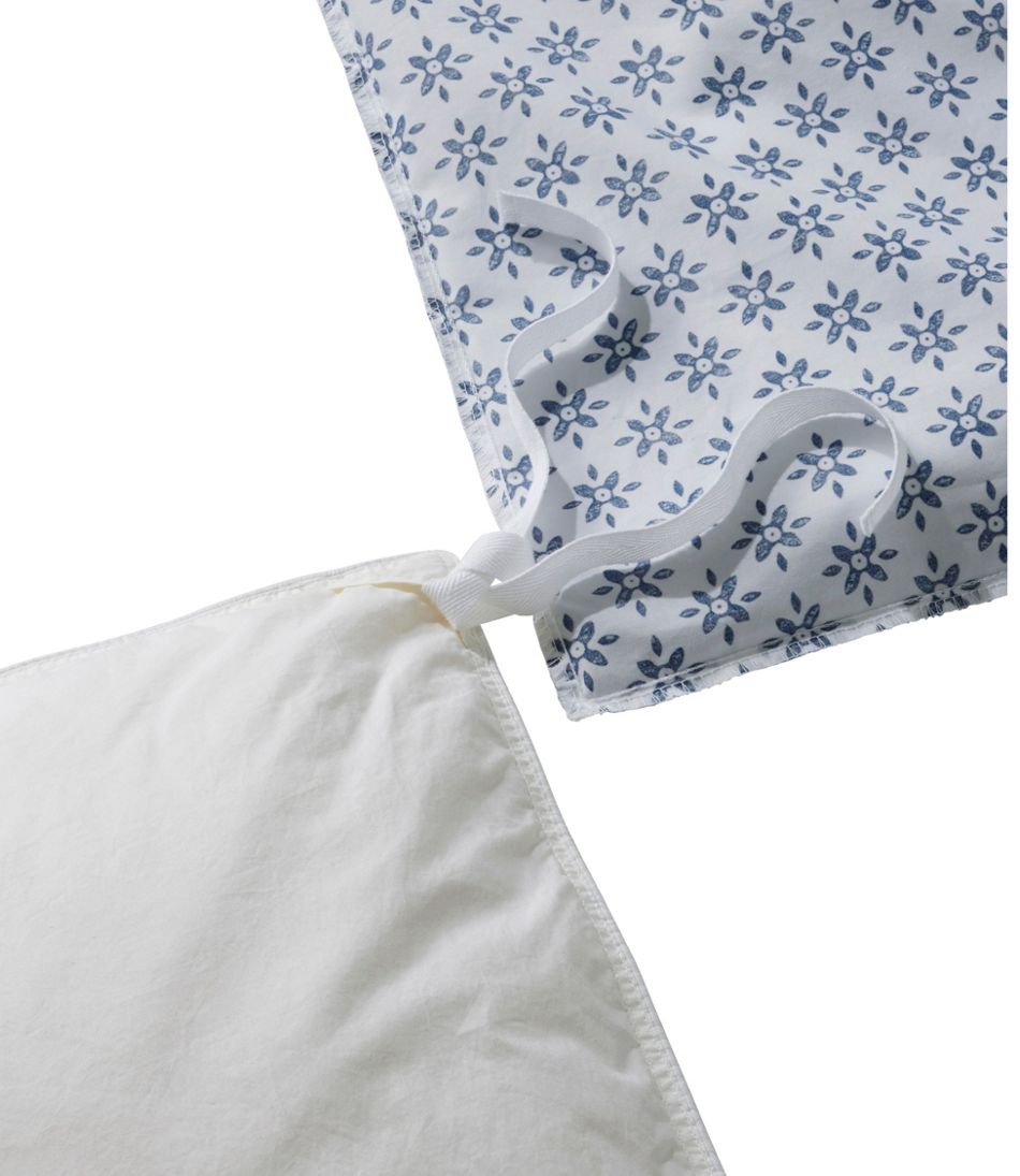 L.L.Bean Sunwashed Percale Comforter Cover, Block Floral Print HOME GOODS