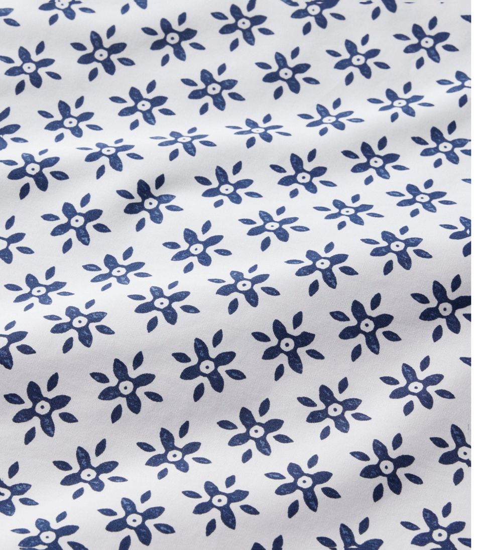 L.L.Bean Sunwashed Percale Comforter Cover, Block Floral Print HOME GOODS