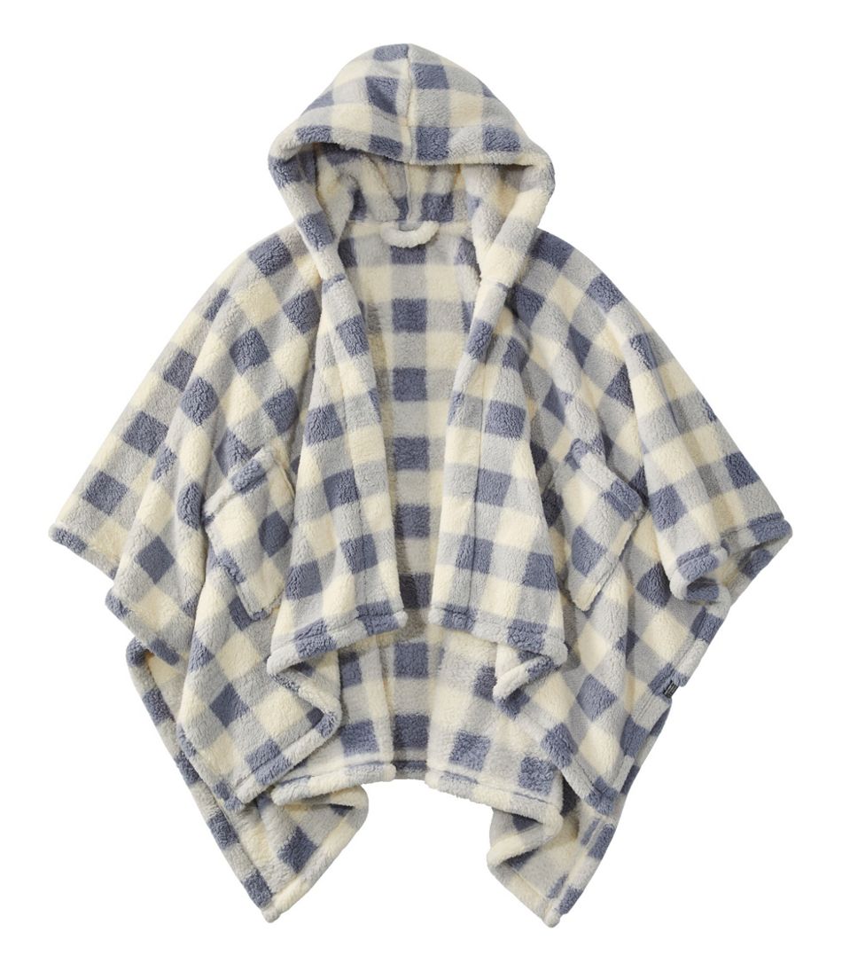 L.L.Bean Cozy Sherpa Wearable Throw, Plaid HOME GOODS
