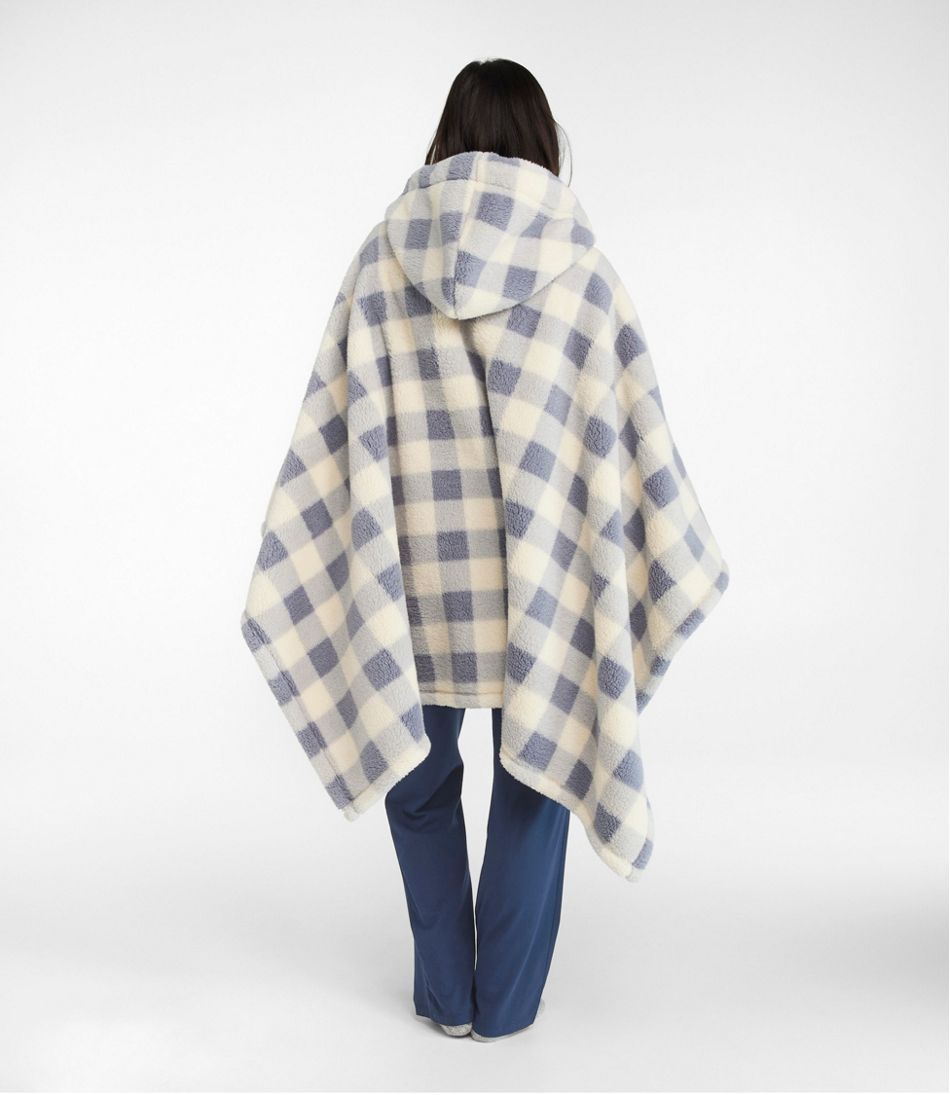 L.L.Bean Cozy Sherpa Wearable Throw, Plaid HOME GOODS