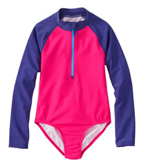 L.L.Bean Girls' Watersports Swimwear, Rashguard One-Piece CLOTHING