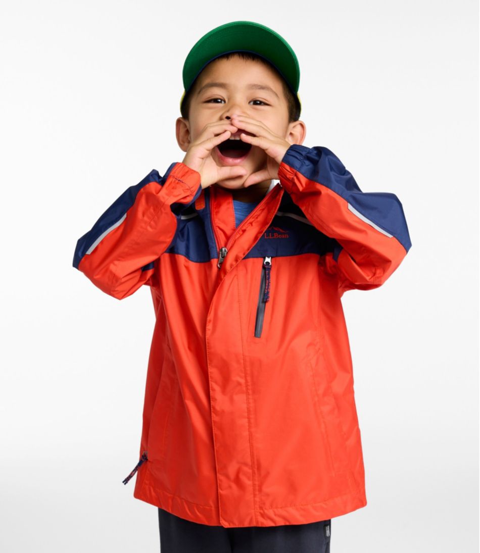 L.L.Bean Kids' Trail Model Rain Jacket, Colorblock OUTERWEAR