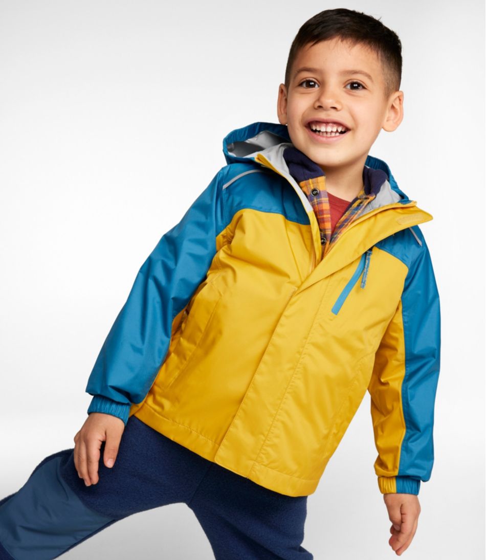 L.L.Bean Kids' Trail Model Rain Jacket, Colorblock OUTERWEAR