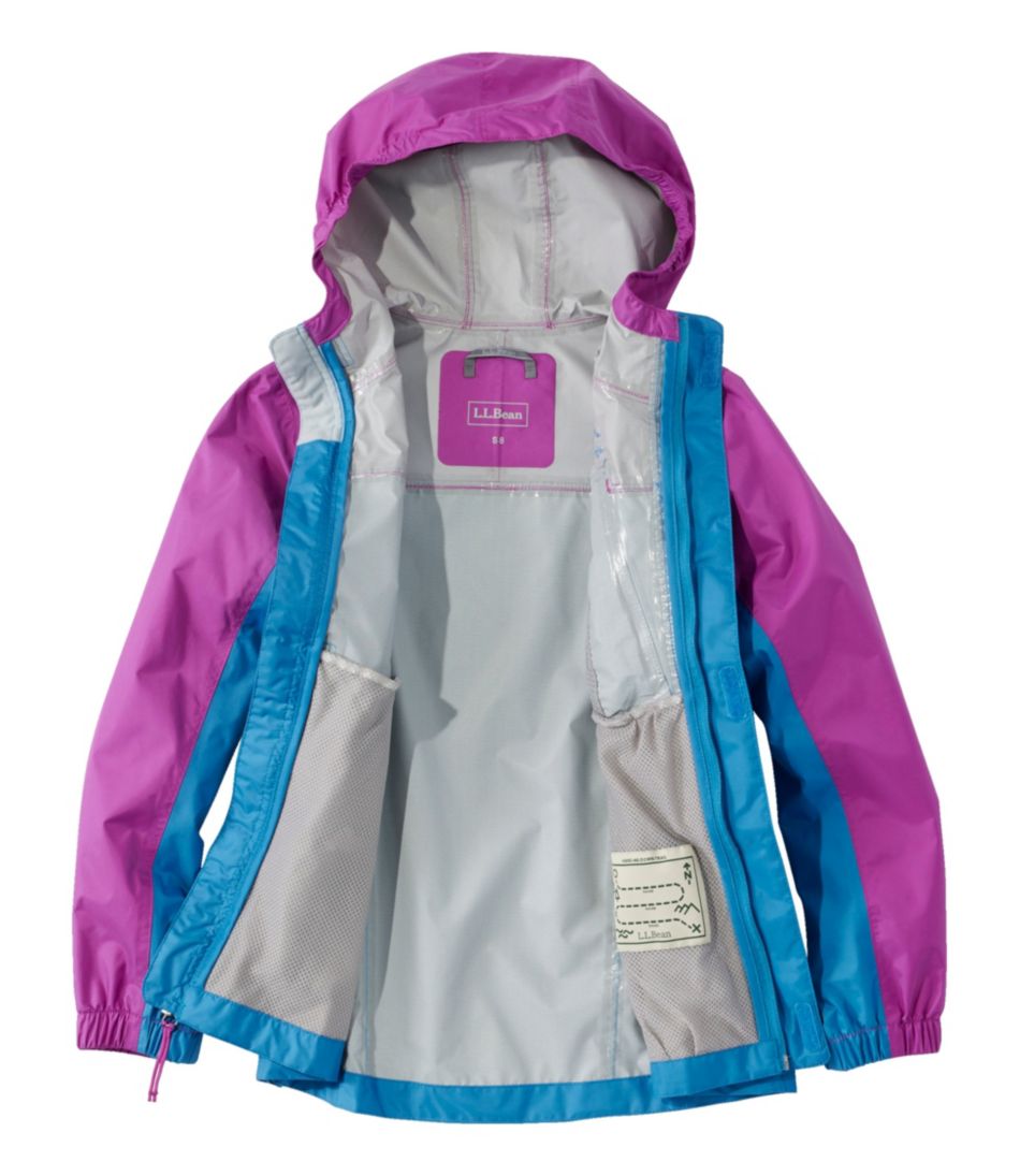 L.L.Bean Kids' Trail Model Rain Jacket, Colorblock OUTERWEAR