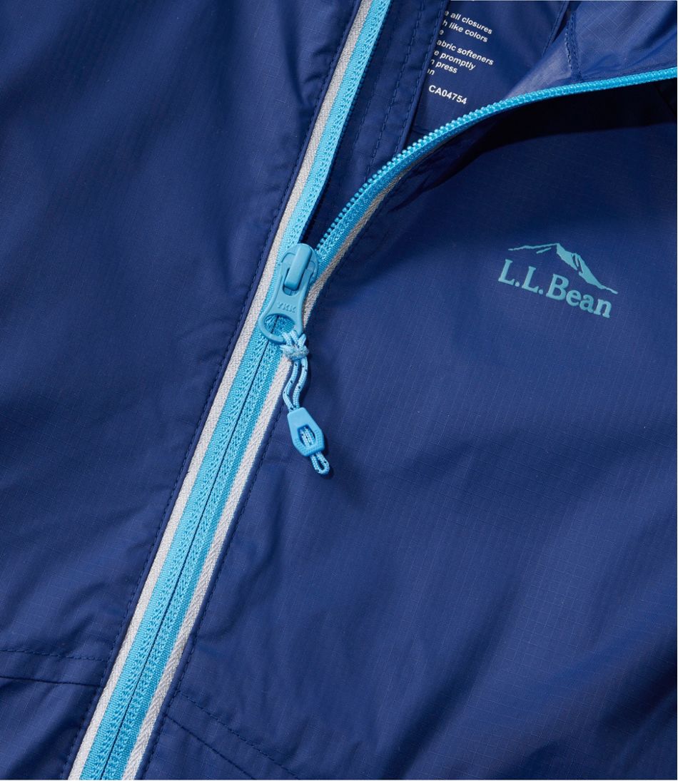 L.L.Bean Kids' Wind and Rain Jacket, Reflective Zipper OUTERWEAR