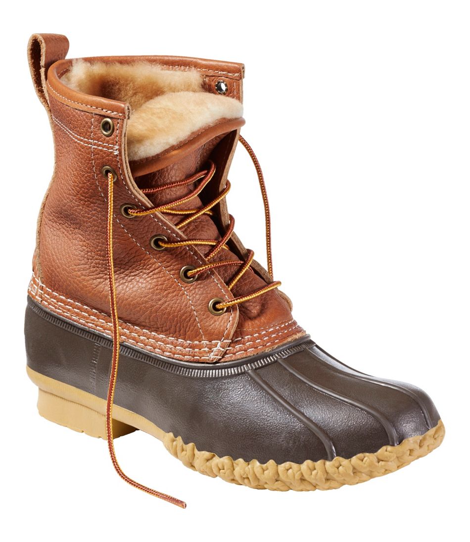 L.L.Bean Women's Bean Boots, 8" Shearling-Lined Insulated FOOTWEAR
