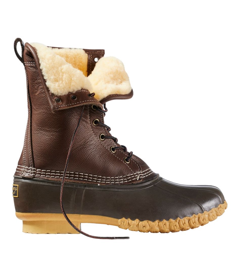 L.L.Bean Men's Bean Boots, 10" Shearling-Lined FOOTWEAR|SALE