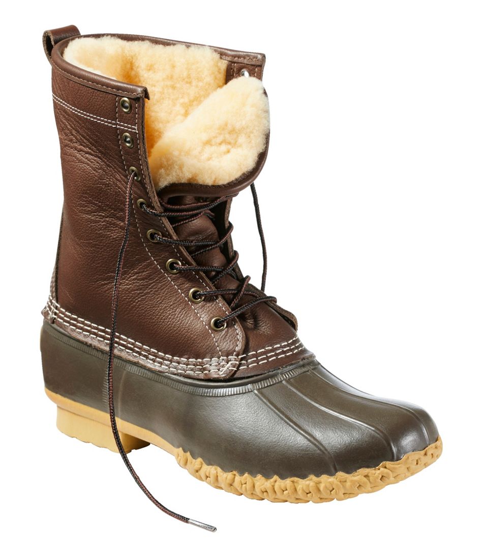 L.L.Bean Men's Bean Boots, 10" Shearling-Lined FOOTWEAR|SALE