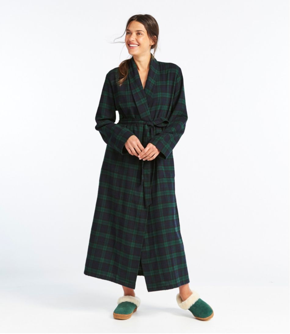 L.L.Bean Women's Scotch Plaid Flannel Robe CLOTHING