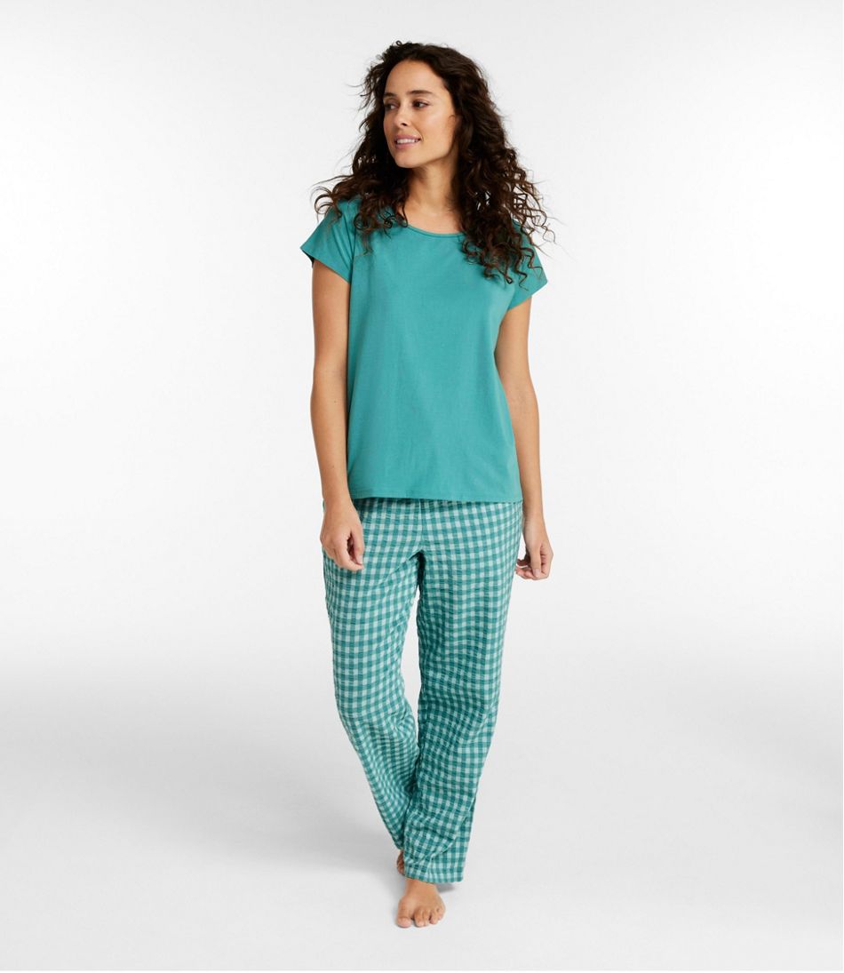 L.L.Bean Women's Bean's Seacoast Seersucker Pajama Pant Set CLOTHING