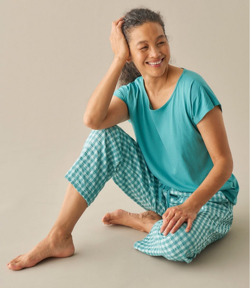 L.L.Bean Women's Bean's Seacoast Seersucker Pajama Pant Set CLOTHING