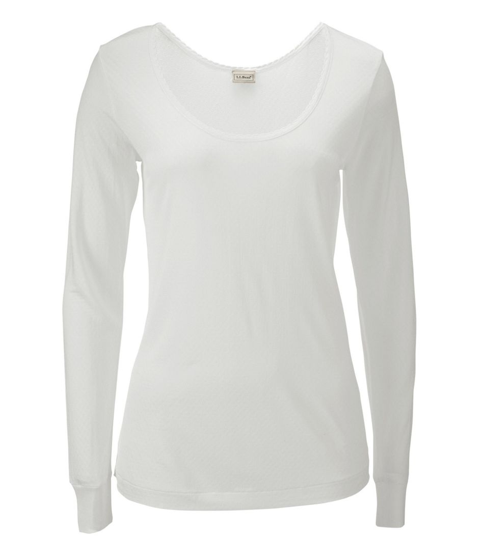 L.L.Bean Women's Silk Pointelle, Long-Sleeve Scoopneck CLOTHING