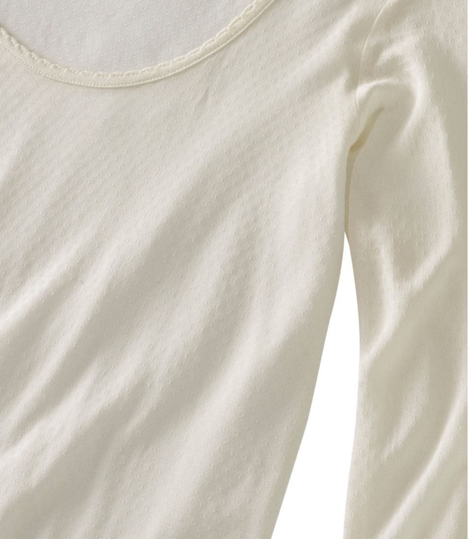 L.L.Bean Women's Silk Pointelle, Long-Sleeve Scoopneck CLOTHING