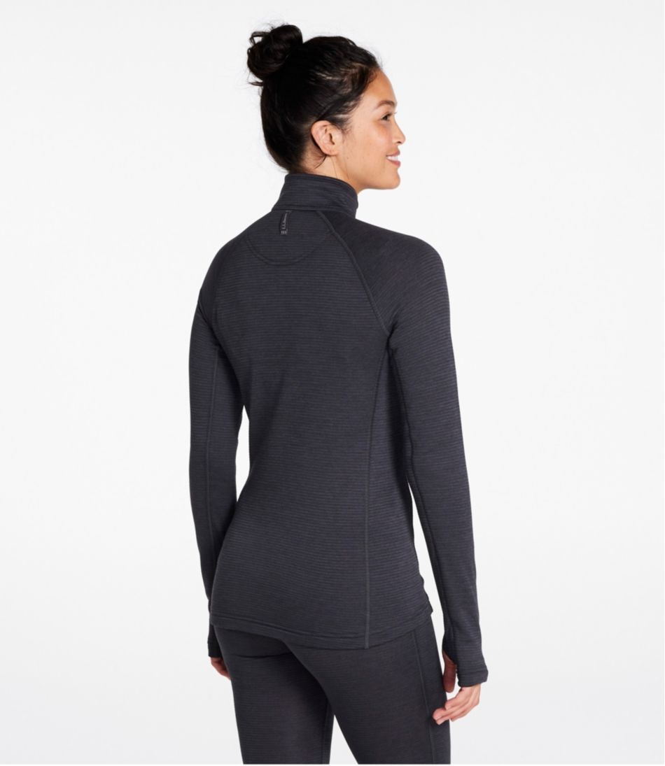 L.L.Bean Women's Midweight Base Layer Crew Top, 1/4 Zip CLOTHING