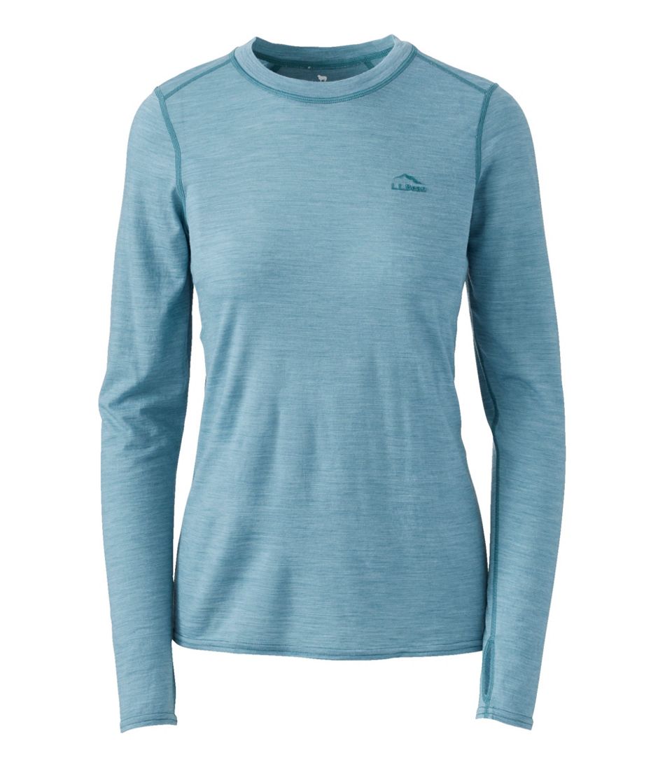 L.L.Bean Women's Cresta Ultralight 150 Crew Top, Stripe CLOTHING