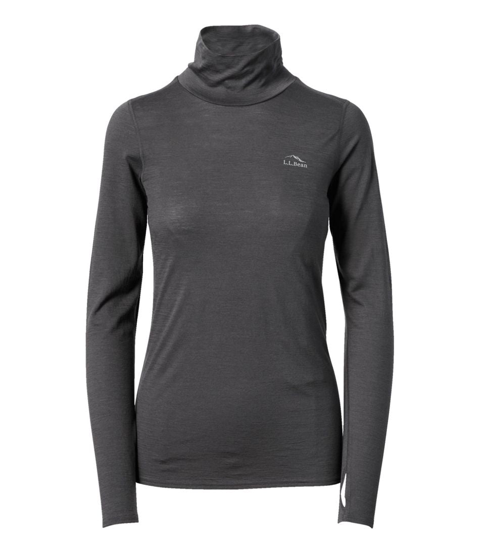 L.L.Bean Women's Cresta Wool Ultralight 150 Turtleneck CLOTHING