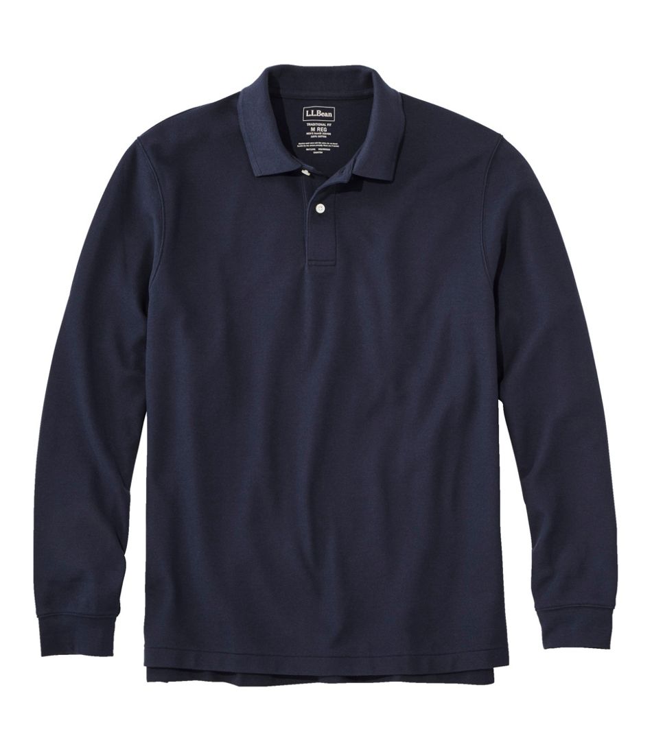 L.L.Bean Men's Premium Double L® Polo, Long-Sleeve Without Pocket CLOTHING|SALE