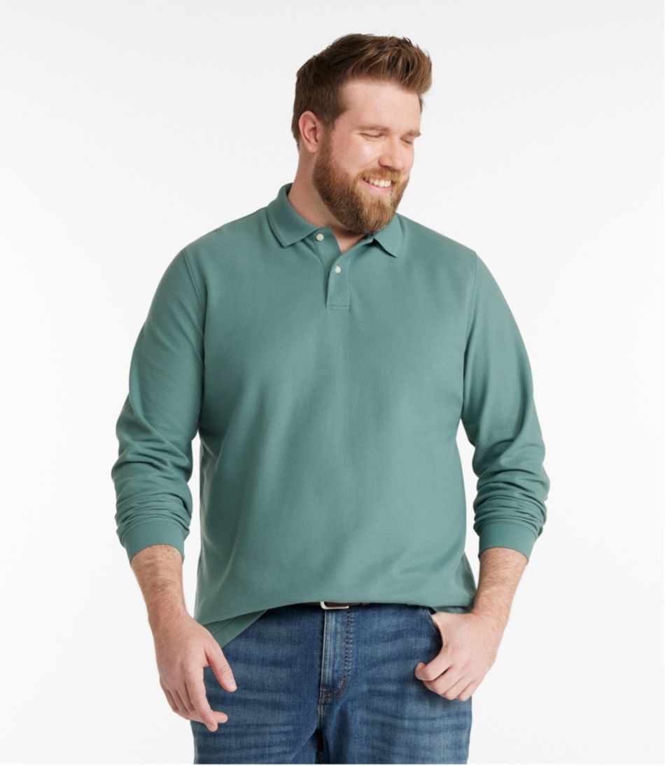 L.L.Bean Men's Premium Double L® Polo, Long-Sleeve Without Pocket CLOTHING|SALE