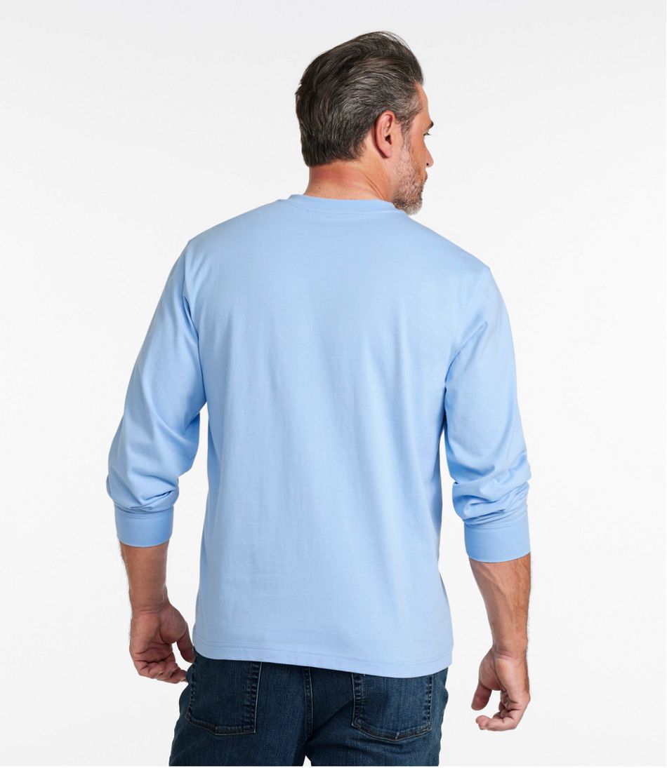 L.L.Bean Men's Carefree Unshrinkable Tee, Traditional Fit, Long-Sleeve Henley CLOTHING|SALE