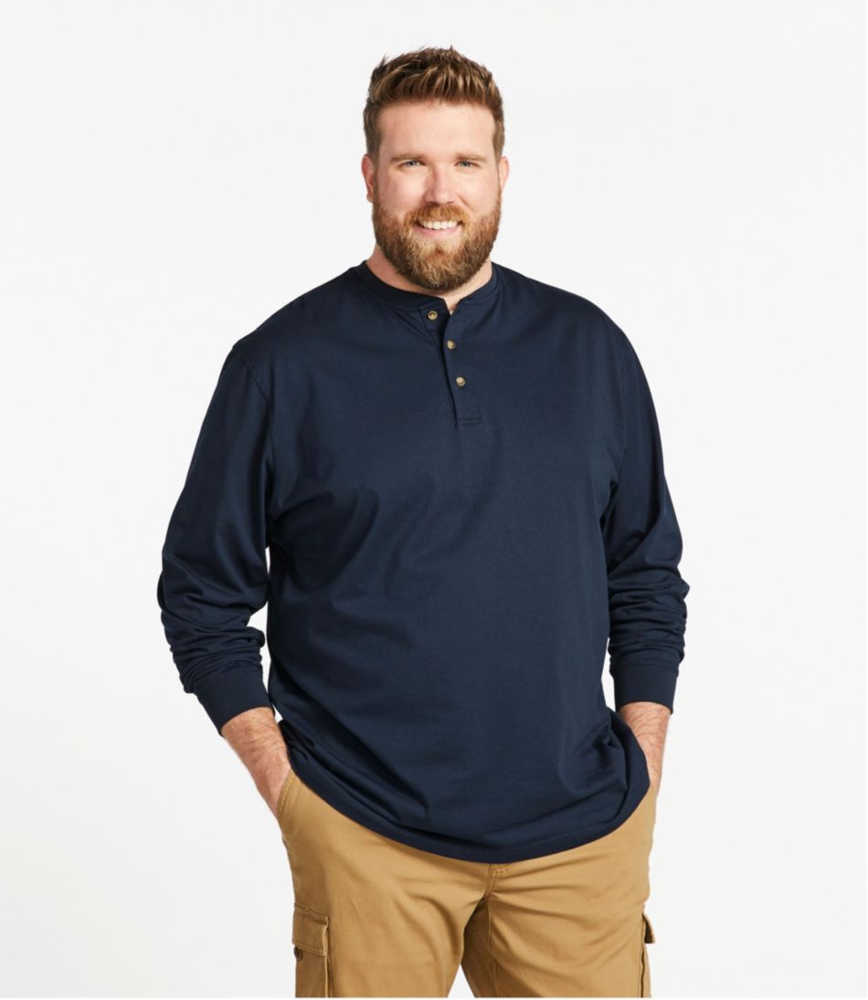 L.L.Bean Men's Carefree Unshrinkable Tee, Traditional Fit, Long-Sleeve Henley CLOTHING|SALE