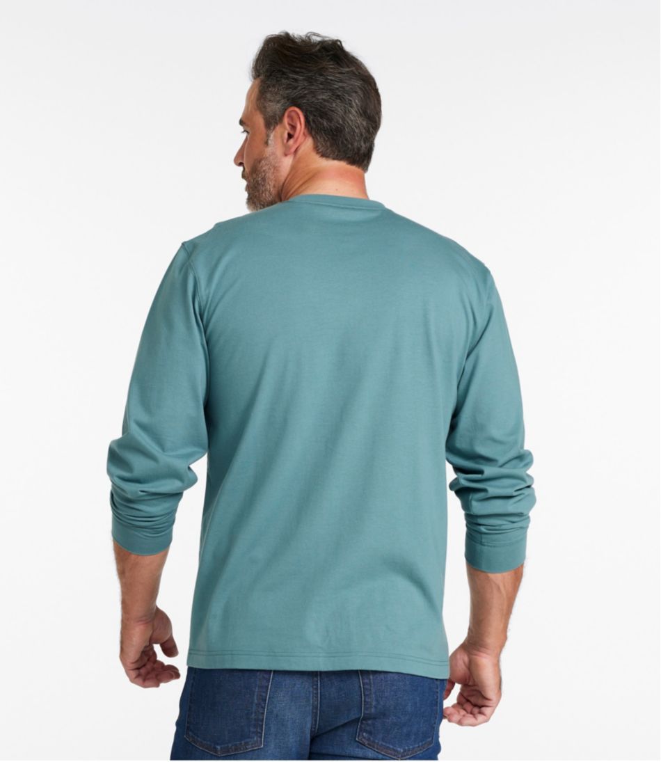 L.L.Bean Men's Carefree Unshrinkable Tee with Pocket, Traditional Fit, Long-Sleeve CLOTHING
