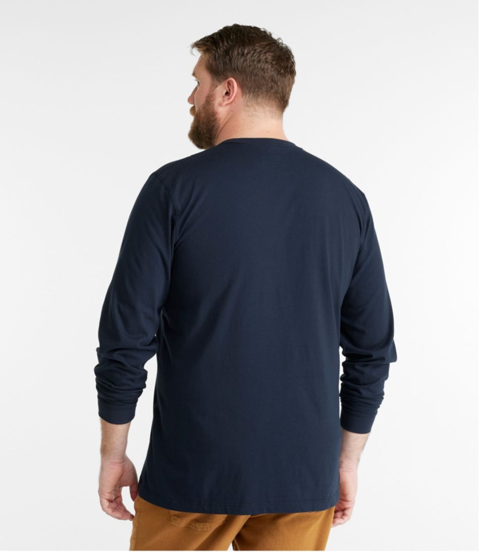 L.L.Bean Men's Carefree Unshrinkable Tee with Pocket, Traditional Fit, Long-Sleeve CLOTHING