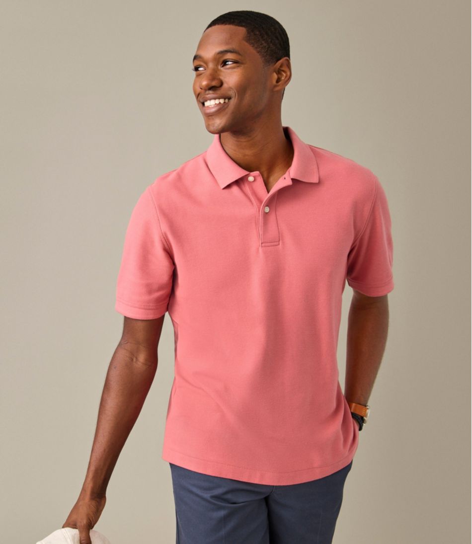 L.L.Bean Men's Premium Double L® Polo Banded, Short-Sleeve Without Pocket CLOTHING|SALE
