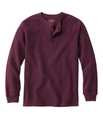L.L.Bean Men's Unshrinkable Mini-Waffle Henley, Long-Sleeve Traditional Fit CLOTHING|SALE