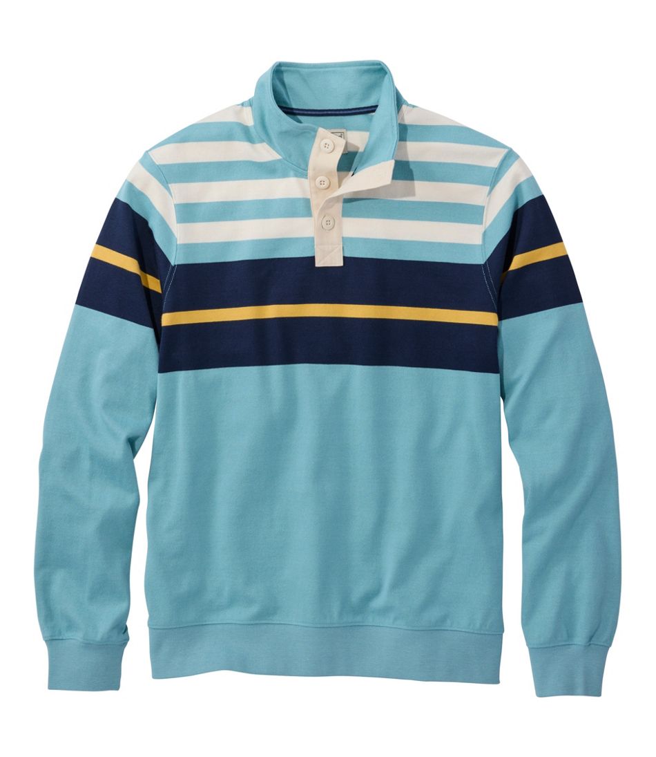 L.L.Bean Men's Bean's Vintage Soft Rugby, Mockneck, Chest Stripe CLOTHING|SALE