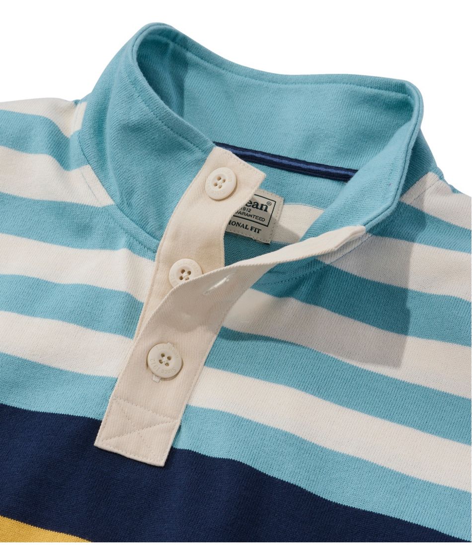 L.L.Bean Men's Bean's Vintage Soft Rugby, Mockneck, Chest Stripe CLOTHING|SALE