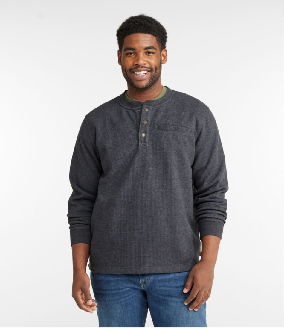 L.L.Bean Men's Katahdin Iron Works® Bonded Waffle Fleece Henley CLOTHING