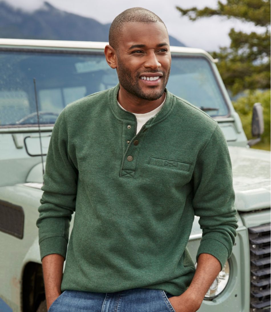 L.L.Bean Men's Katahdin Iron Works® Bonded Waffle Fleece Henley CLOTHING