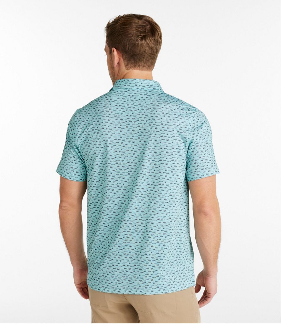 L.L.Bean Men's Comfort Stretch Performance® Party Polo, Slightly Fitted, Short-Sleeve, Print CLOTHING