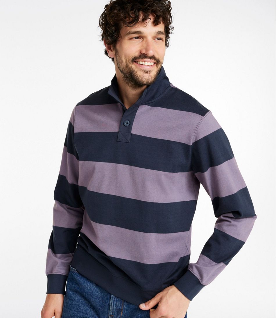 L.L.Bean Men's Bean's Vintage Soft Rugby, Mockneck, Stripe CLOTHING|SALE