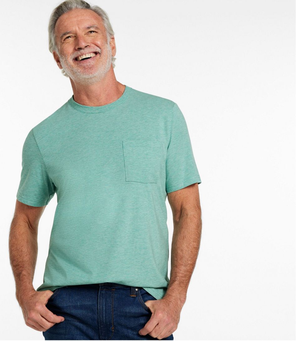 L.L.Bean Men's Comfort Stretch Performance® Pima Pocket Tee, Short-Sleeve CLOTHING|SALE