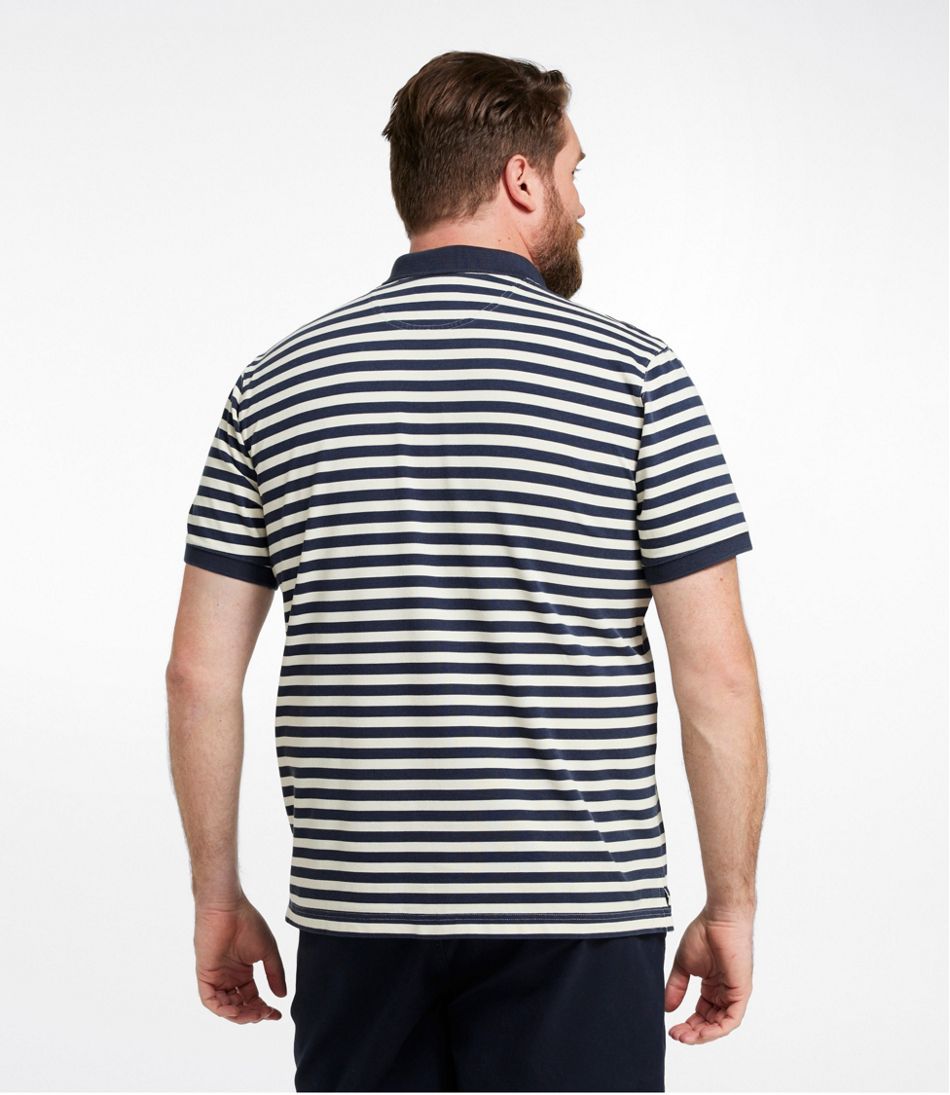 L.L.Bean Men's Casco Bay Rugged Polo, Short-Sleeve, Stripe CLOTHING