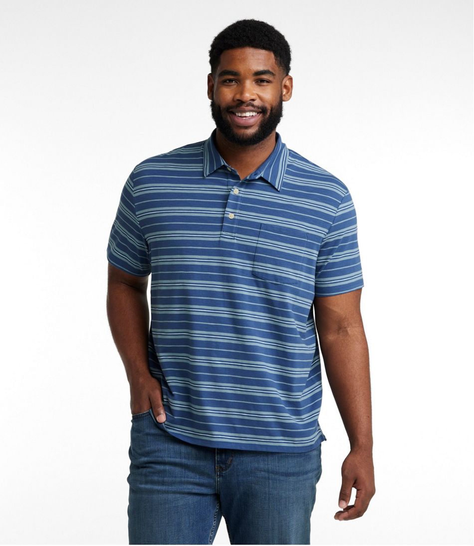 L.L.Bean Men's Lakewashed Performance Polo, Short-Sleeve, Stripe CLOTHING|SALE