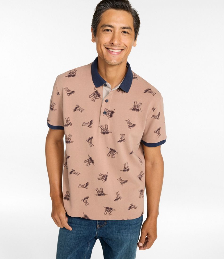 L.L.Bean Men's Casco Bay Rugged Polo, Short-Sleeve, Print CLOTHING|SALE