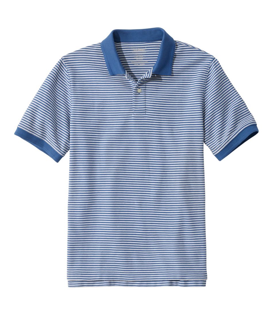 L.L.Bean Men's Premium Double L® Polo, Banded Short-Sleeve Without Pocket Stripe CLOTHING|SALE