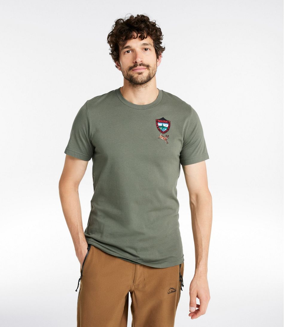 L.L.Bean Men's Maine Inland Fisheries and Wildlife Tee, White-Tailed Deer CLOTHING|OUTDOOR EQUIPMENT