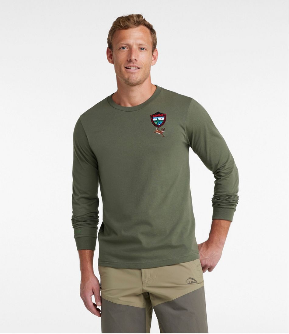 L.L.Bean Men's MIF&W Tee, Long-Sleeve White-Tailed Deer CLOTHING|OUTDOOR EQUIPMENT