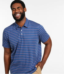 L.L.Bean Men's Comfort Stretch Performance® Polo, Short-Sleeve, Slightly Fitted, Stripe CLOTHING