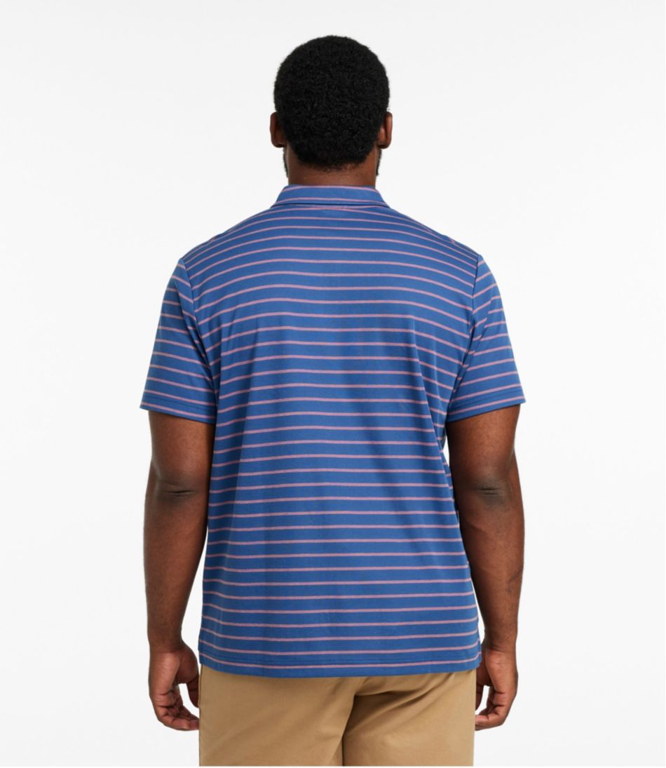 L.L.Bean Men's Comfort Stretch Performance® Polo, Short-Sleeve, Slightly Fitted, Stripe CLOTHING