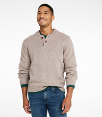 L.L.Bean Men's Classic Ragg Wool Sweater, Henley CLOTHING