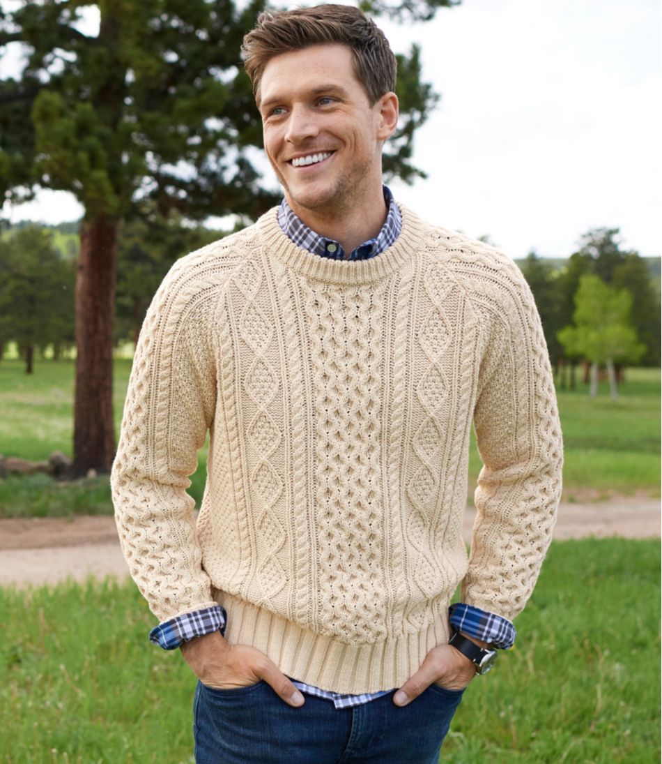 L.L.Bean Men's Signature Cotton Fisherman Sweater CLOTHING|SALE