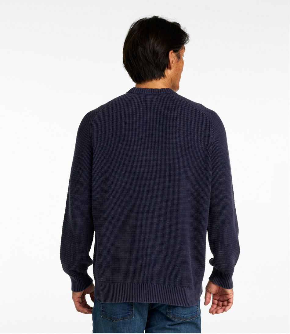 L.L.Bean Men's Sunwashed Textured Cotton Sweater, Crewneck CLOTHING|SALE